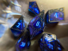 Load image into Gallery viewer, transmission:darker - Set A - Set of 7 Gothic Frame Dice