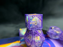 Load image into Gallery viewer, Amethyst Ballroom - Set of 7 Gothic Frame Dice