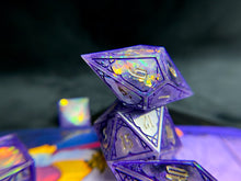 Load image into Gallery viewer, Amethyst Ballroom - Set of 7 Gothic Frame Dice