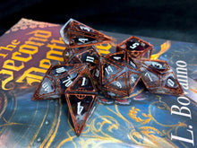 Load image into Gallery viewer, Bloodlines - Set A - Set of 7 Gothic Frame Dice