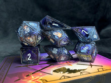 Load image into Gallery viewer, Deep Voyage - Set of 7 Gothic Frame Dice