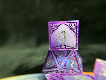 Load image into Gallery viewer, Amethyst - Partial Set of 6 Gothic Frame Dice
