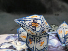 Load image into Gallery viewer, Porcelain - Set of 7 Gothic Frame Dice