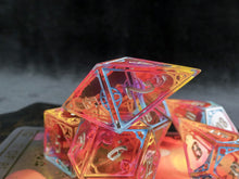 Load image into Gallery viewer, Pan Sunrise - Set of 7 Gothic Frame Dice