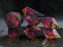 Load image into Gallery viewer, Carmine - Set of 7 Gothic Frame Dice