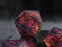 Load image into Gallery viewer, Carmine - Set of 7 Gothic Frame Dice