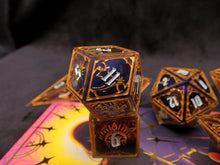 Load image into Gallery viewer, Oath of the Heavens - Set B - Set of 7 Gothic Frame Dice