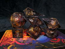 Load image into Gallery viewer, transmission:solar sailor - Set of 7 Gothic Frame Dice