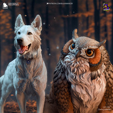 Load image into Gallery viewer, Scratch and Owlbear Cub (Baldur's Gate 3) - Printed Miniature