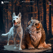 Load image into Gallery viewer, Scratch and Owlbear Cub (Baldur's Gate 3) - Printed Miniature