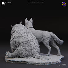 Load image into Gallery viewer, Scratch and Owlbear Cub (Baldur's Gate 3) - Printed Miniature