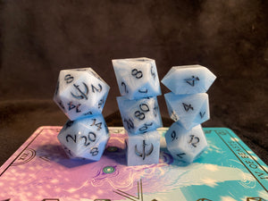 Whitefreeze - Set A - Set of 8 Dice