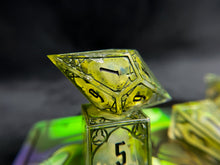 Load image into Gallery viewer, Acid Splash - Set of 7 Gothic Frame Dice
