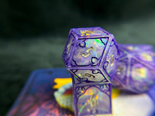 Load image into Gallery viewer, Amethyst Ballroom - Set of 7 Gothic Frame Dice
