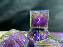 Load image into Gallery viewer, Metal from Heaven - Set B - Set of 7 Gothic Frame Dice
