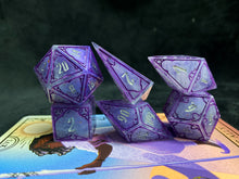 Load image into Gallery viewer, Amethyst - Partial Set of 6 Gothic Frame Dice
