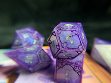 Load image into Gallery viewer, Amethyst - Partial Set of 6 Gothic Frame Dice
