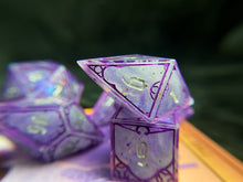 Load image into Gallery viewer, Amethyst - Partial Set of 6 Gothic Frame Dice
