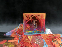 Load image into Gallery viewer, Pan Sunrise - Set of 7 Gothic Frame Dice
