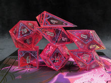 Load image into Gallery viewer, Neon Enchantress - Set of 7 Gothic Frame Dice
