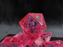Load image into Gallery viewer, Neon Enchantress - Set of 7 Gothic Frame Dice
