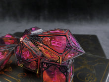 Load image into Gallery viewer, Carmine - Set of 7 Gothic Frame Dice
