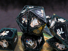 Load image into Gallery viewer, Midnight in the Garden - Set B - Set of 7 Gothic Frame Dice

