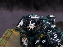 Load image into Gallery viewer, Midnight in the Garden - Set B - Set of 7 Gothic Frame Dice
