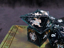 Load image into Gallery viewer, Midnight in the Garden - Set B - Set of 7 Gothic Frame Dice
