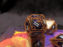 Load image into Gallery viewer, Oath of the Heavens - Set A - Set of 7 Gothic Frame Dice
