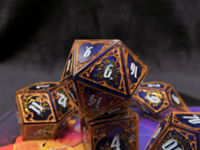 Load image into Gallery viewer, Oath of the Heavens - Set A - Set of 7 Gothic Frame Dice
