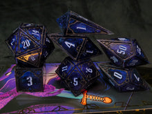 Load image into Gallery viewer, transmission:darker - Set of 7 Gothic Frame Dice
